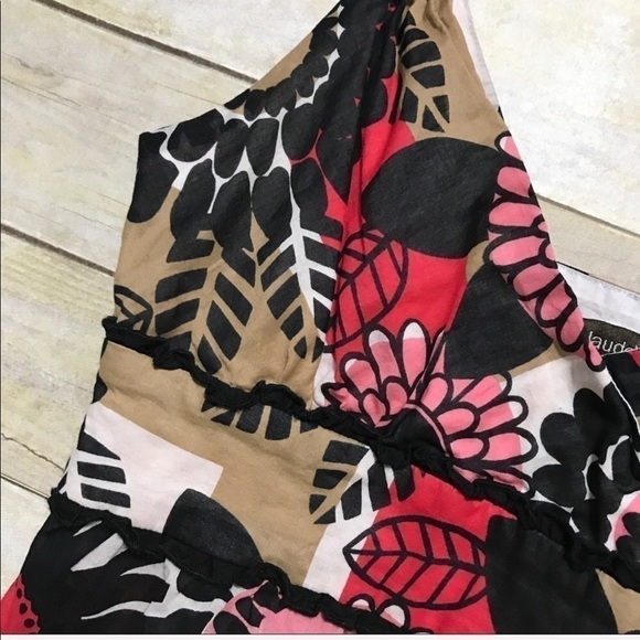 VINTAGE Claude Brown 60s 70s floral print sleeveless tank top size 8 - Picture 5 of 11